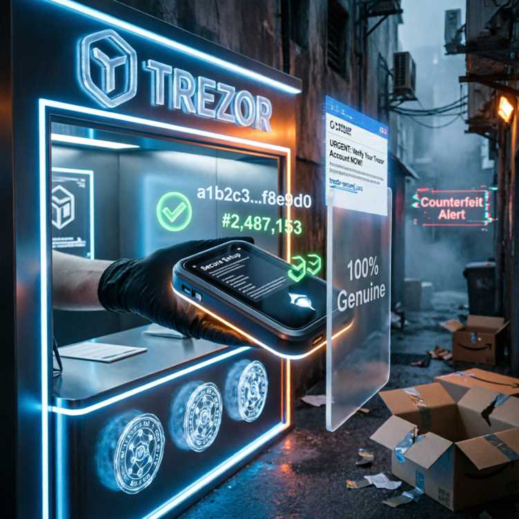 Comparison of the official Trezor store logo and the Amazon logo.